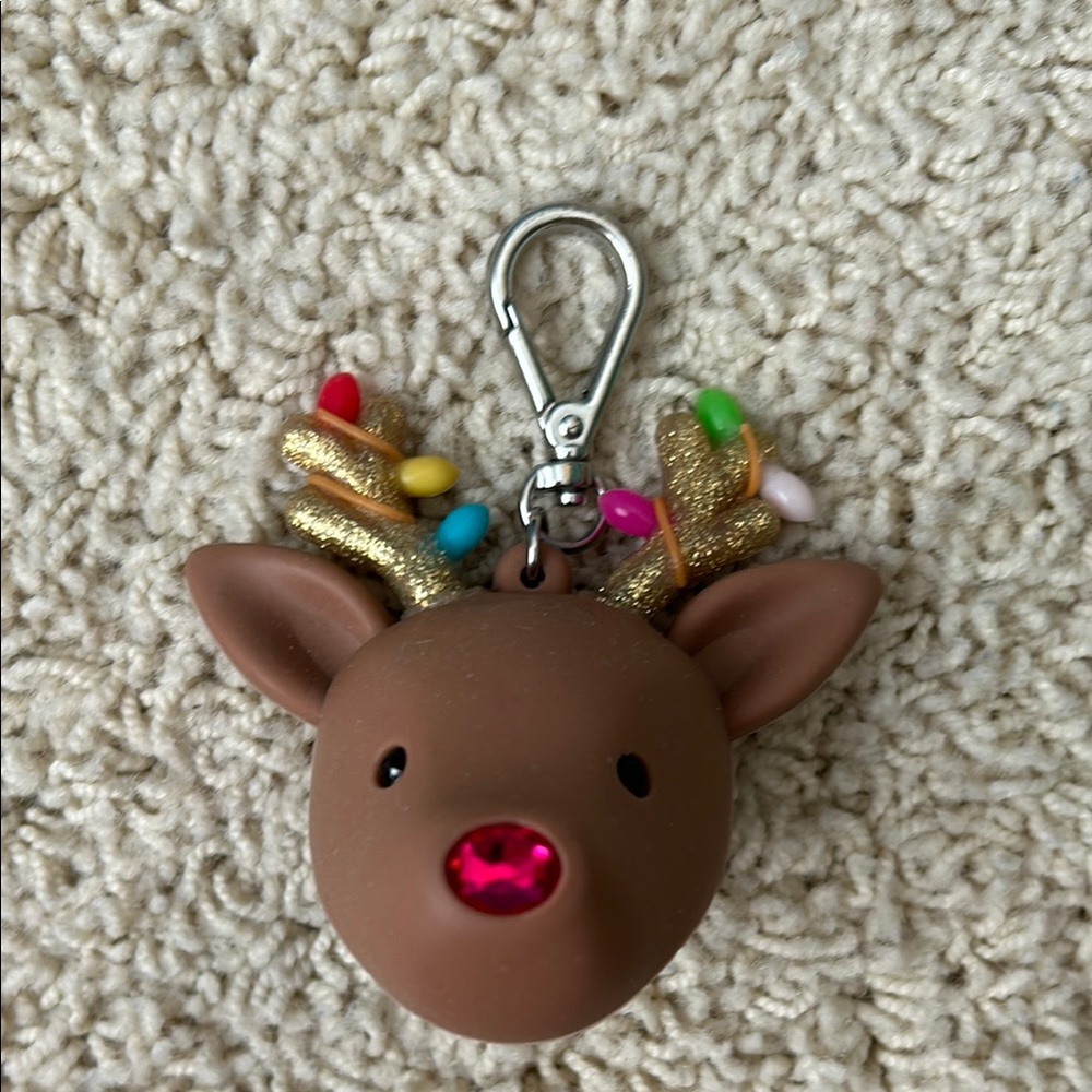 Bath and Body Works Reindeer Keychain with Colorful Antlers